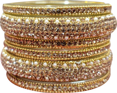 Metamo Glass Cubic Zirconia Bangle Set(Pack of 6)