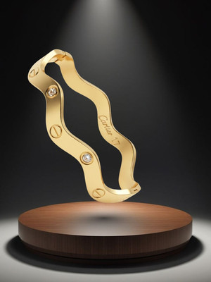 KIVORA Alloy Cubic Zirconia Gold-plated Kada