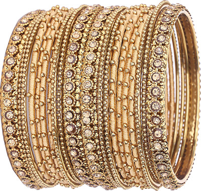 ZULKA Metal Agate Bangle Set(Pack of 20)