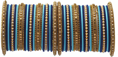 Rijoli Metal Zircon Bangle Set(Pack of 52)