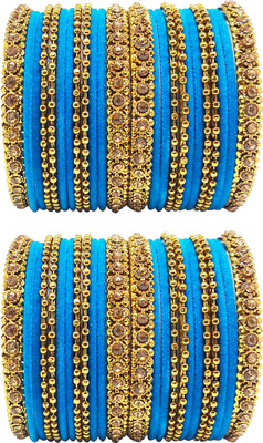 Chrishan Fabric Gold-plated Bangle Set(Pack of 2)