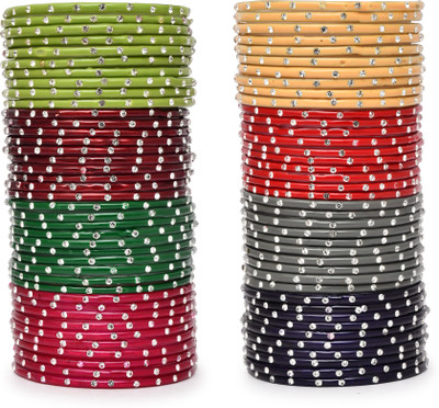 RP BADLAS Glass Zircon Enamel Bangle(Pack of 10)