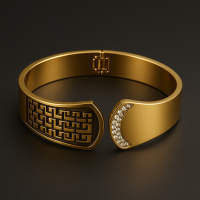 Radhika Creation Stainless Steel Zircon Gold-plated Bracelet