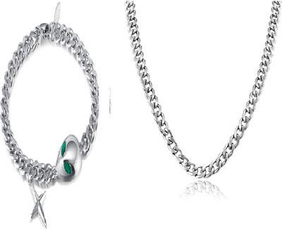 Faizam Collection Trending bracelet & stainless steel silver chain Sterling Silver, Titanium Plated Silver, Stainless Steel Chain