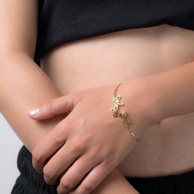 THANU'S CRAFT Metal Crystal Gold-plated Bracelet