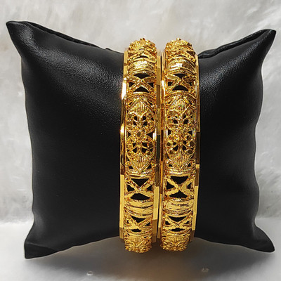 RoyalGold Alloy Gold-plated Bangle(Pack of 2)