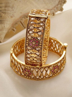Karatcart Alloy Gold-plated Bangle Set(Pack of 2)