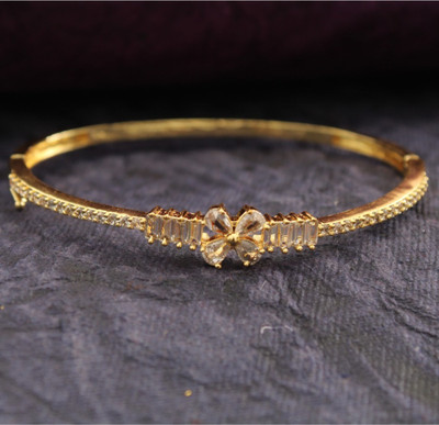 ZEELLO Brass Cubic Zirconia Copper Bracelet Set