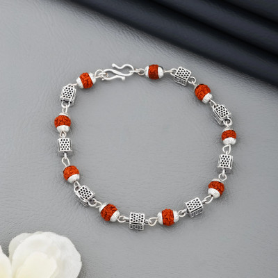 EiVAA Metal, Rudraksha Silver Coated Bracelet