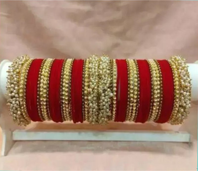 Terraband Alloy Pearl Gold-plated Bangle Set(Pack of 10)