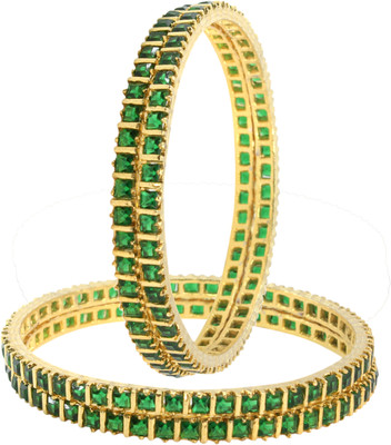 Shiv_Jewels Alloy Cubic Zirconia Gold-plated Bangle Set(Pack of 4)