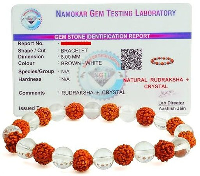VIBESLE Stone, Rudraksha, Clear Quartz Crystal Bracelet