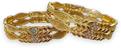 ACCESSHER Brass Bangle Set(Pack of 4)