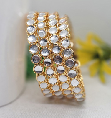 Panini Jewels Alloy Gold-plated Bangle Set(Pack of 4)