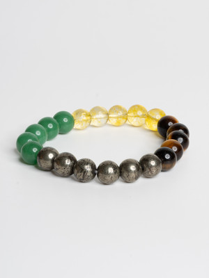 Look And Adorn Pyrite, Green Aventurine, Tiger's Eye, Citrine Crystal Bracelet