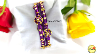 VNHANDICRAFTS Fabric, Stone Bangle Set(Pack of 2)
