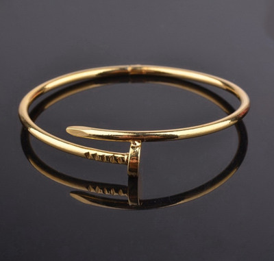 Antique Vintage Stainless Steel Gold-plated Kada