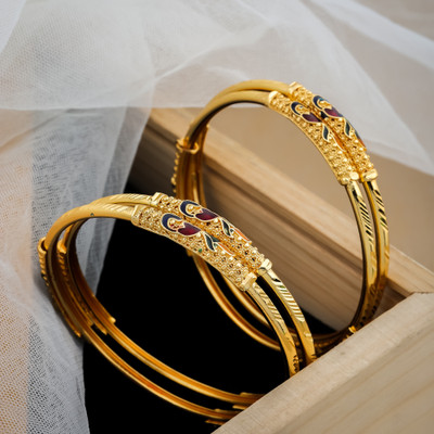 vani enterprise mart Brass Gold-plated Bangle Set(Pack of 4)