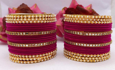 Rajwadi Alloy Pearl Bangle Set(Pack of 10)