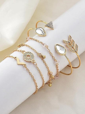 Daliva Alloy Gold-plated Bracelet Set(Pack of 6)