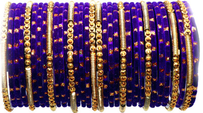 RADHA MOHAN EMPIRE Fabric, Glass Bangle Set(Pack of 34)