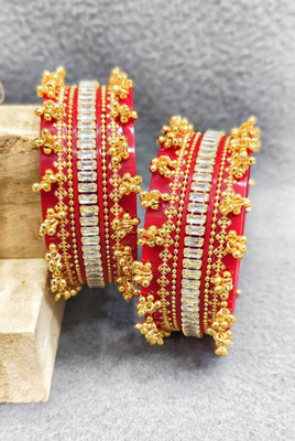 khodal Plastic Crystal Gold-plated Kada(Pack of 2)