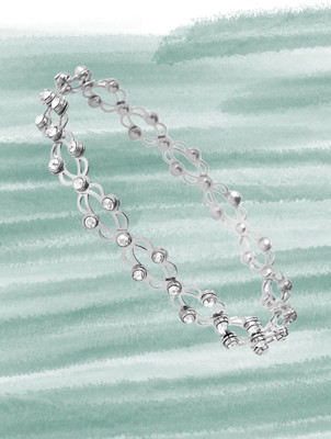 RKB SALES Alloy Cubic Zirconia Silver Bracelet