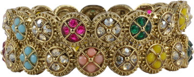 SHARYY Brass Crystal Gold-plated Bangle Set(Pack of 2)