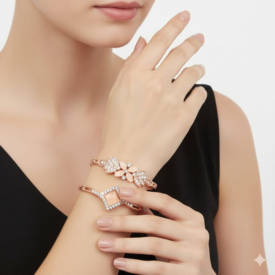 varnikasKada Brass Cubic Zirconia Kada(Pack of 2)
