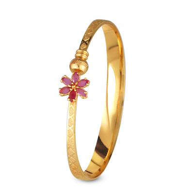 VIGHNAHARTA Brass Cubic Zirconia Gold-plated Bangle
