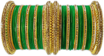 Ammoli Metal Cubic Zirconia Bangle Set(Pack of 10)