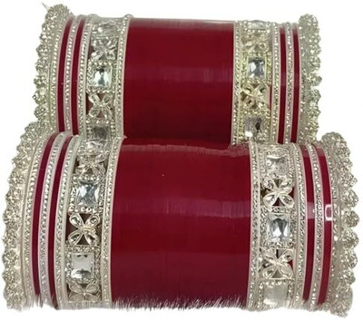 whatowear Metal, Plastic, Alloy Cubic Zirconia, Diamond Sterling Silver Chudas(Pack of 2)