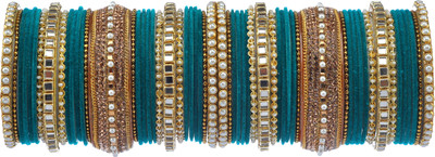 RENOY Metal Crystal Bangle Set(Pack of 58)