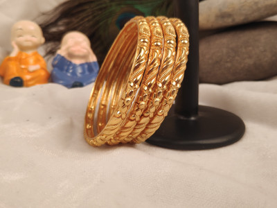 Prasansha Enterprises Brass Gold-plated Bangle(Pack of 4)