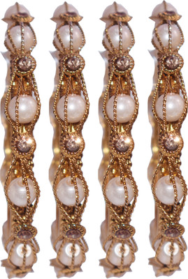 OJHA Metal Beads, Pearl Gold-plated Kada(Pack of 4)