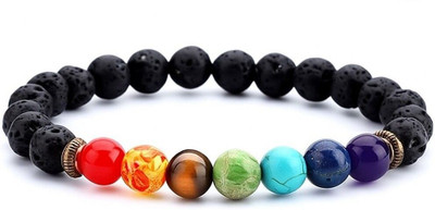 GemVastu Pyrite, Stone, Green Aventurine, Amethyst, Tiger's Eye, Citrine, Turquoise, 7 Chakra, Green Jade Agate Bracelet