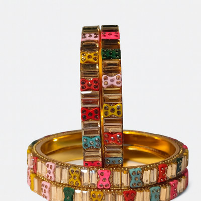 AKMOS Metal, Alloy Gold-plated Bracelet Set(Pack of 2)