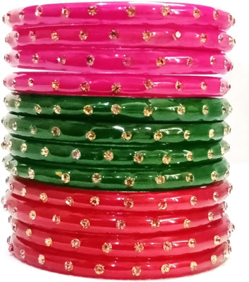MADHAV ENTERPRISES Glass Bangle Set(Pack of 10)