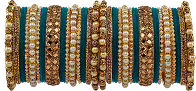 GLIKA Metal Zircon Gold-plated Bangle Set(Pack of 38)