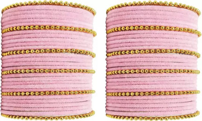 Rajwadi Metal, Fabric, Alloy Gold-plated Bangle Set(Pack of 60)