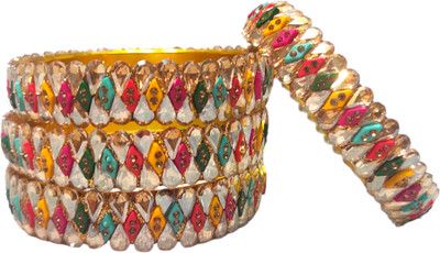 NewSS Metal Beads Bangle Set(Pack of 4)