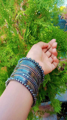 desi drapes Alloy Sterling Silver Bangle Set