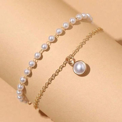 TVI Alloy Pearl Gold-plated Bracelet