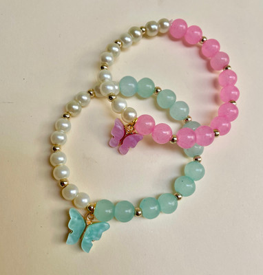 Ennygacessories Mother of Pearl, Glass Bracelet(Pack of 2)
