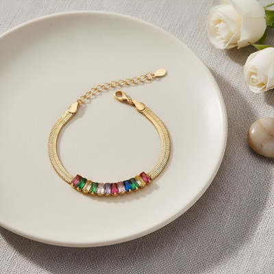 Inites Crystal, Stainless Steel Cubic Zirconia, Diamond, Crystal, Zircon Gold-plated Bracelet