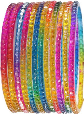 LAVAZZA Glass Beads Bangle Set(Pack of 12)