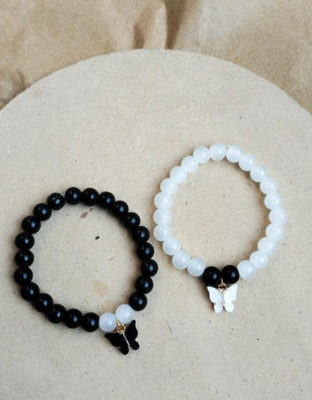 Janki. Crystal Crystal Silver Coated Bracelet(Pack of 2)