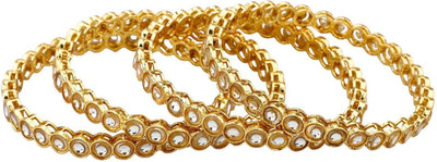 Efulgenz Alloy Gold-plated Bangle(Pack of 4)