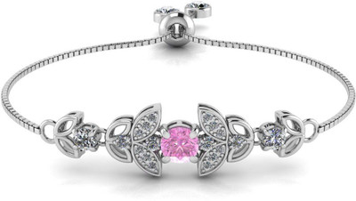 Miss Highness Sterling Silver Cubic Zirconia Rhodium Bracelet