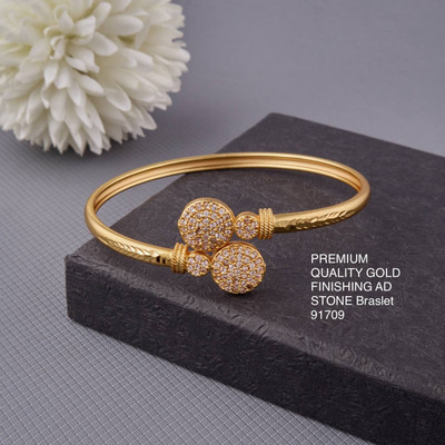 topshop Brass Cubic Zirconia, Diamond Gold-plated Kada